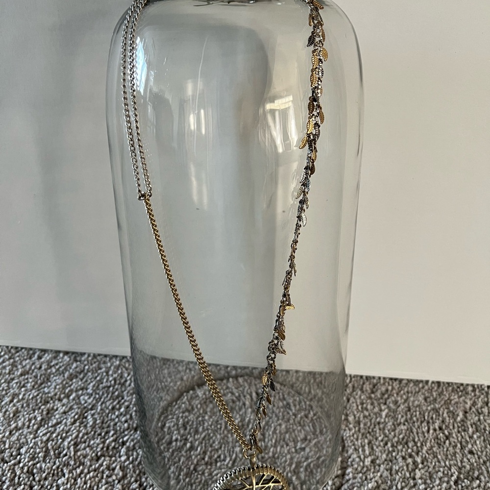 Jessica Simpson Gold and Silver Pendant Necklace